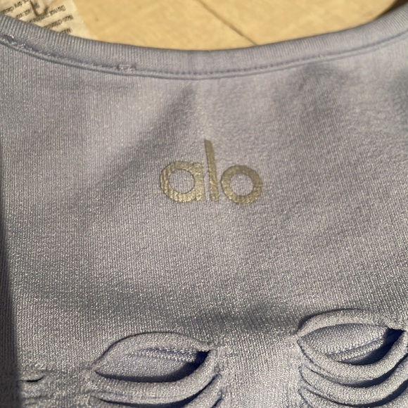 ALO Yoga Vixen Cutout Seamless Tank Top in Light Blue - Picture 9 of 10
